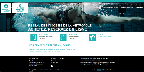 Copie d'écran de la plateforme de vente en ligne du réseau des piscines de la Métropole